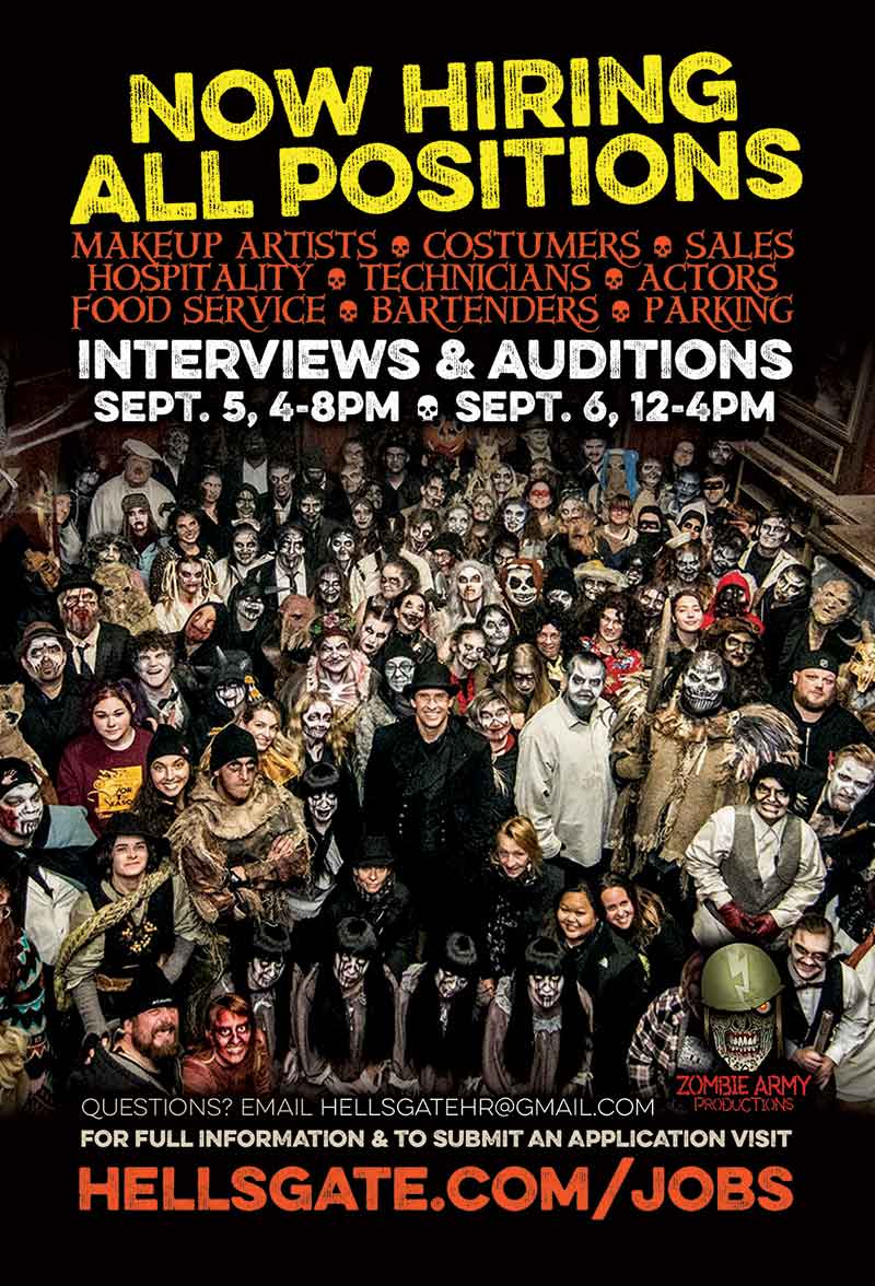 Job Opportunities at HellsGate Haunted House